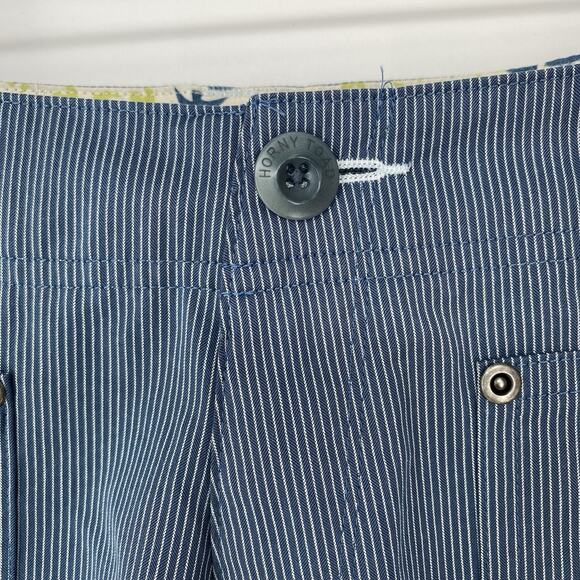 Horny Toad Blue Pin Stripe Flat Front Shorts Women's Size 12 - Picture 5 of 5